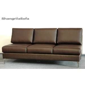  Brown Leather Sofa Modern Living Room Furniture Kitchen 