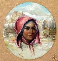 Endre Szabo Pioneer Woman American West Oil Painting  