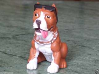 AMERICAN PITBULL STAFFIE TERRIER PUP FIGURINE Lucky  