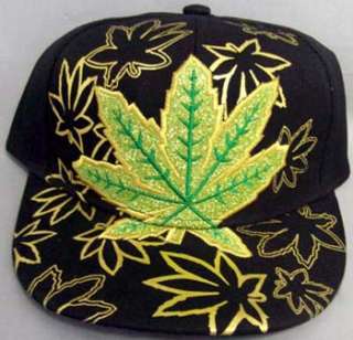 Wholesale Lot   1Dz Urban Wear Glitter Flat Brim Style Cap Marijuana 