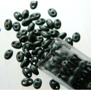  Green Matte 2.5x5mm 2 Hole Twin Beads Czech Glass Seed 