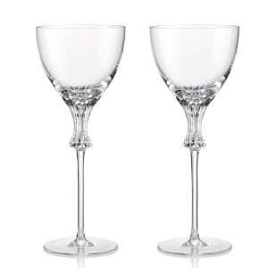  Rogaska Crystal Omega Wine Glasses, Pair   7.25 x 2.5, 6 