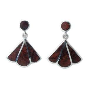  Mango wood dangle earrings, Summer Fan Jewelry