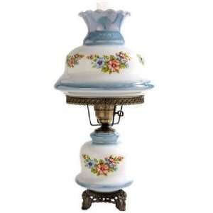   Blue Floral Earth Tone Shade Night Light Table Lamp