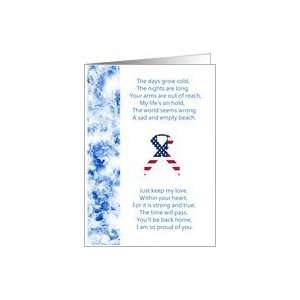 The days grow cold, US forces missing you but proud verse with ribbon 