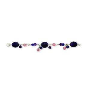    Sterling Silver Amethyst & Blue/Cherry Quartz Bracelet Jewelry