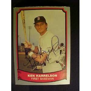 Ken Hawk Harrelson Boston Red Sox #14 1988 Baseball Legends Signed 