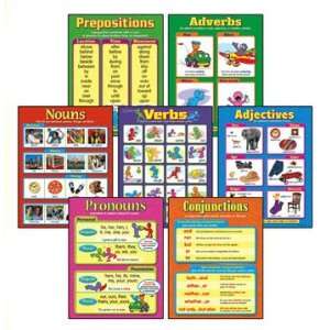  Seven Parts of Speech Learning Charts Combo Pack Toys 