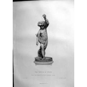  Art Journal 1870 Statue Genius Steam Stephenson