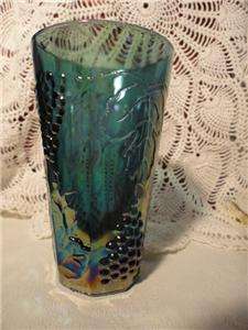 INDIANA GLASS CO.CARNIVAL GLASS HARVEST BLUE TUMBLER EX  