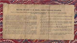   Farm 1933 Tennis Courts Permit & Rules Sharpsville,Sharon,Hermitage,PA