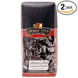 Urban City Coffee White Coffee Espresso Ground, 16 Ounce Bags (Pack of 