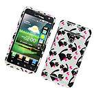 For LG Revolution VS910 Cell Phone Cat Bow Tie White Glossy Protector 