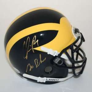 Chris Perry Autographed Michigan Wolverines Schutt Mini Helmet with 