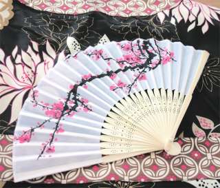 Cherry Blossom Silk Fans Asian Wedding Favors  