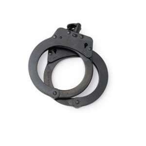  Hiatt Handcuff Light Weight Steloy Handcuffs, Chain, Black 
