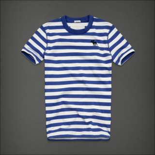 NEW Abercrombie & Fitch by Hollister mens Crew Houch Peak Stripe Tee T 