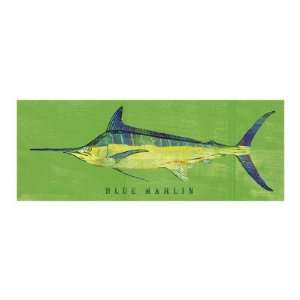 Blue Marlin Giclee Poster Print by John Golden, 36x16