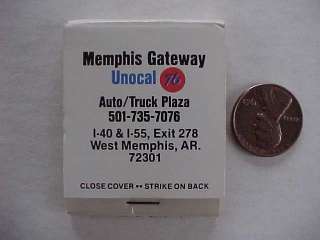   West Memphis Arkansas Unocal Union 76 Gas & Oil Truck Stop matchbook