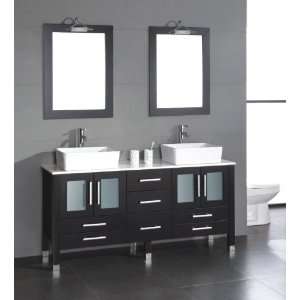 New Comptemporary Style 59 Bathroom Solid Wood Double Vanity (Cabinet 