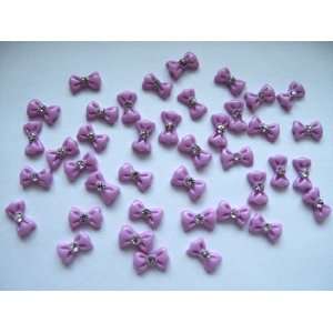 Nail Art 3d 40 Pieces Purple Bow/Rhinestone for Nails, Cellphones 1 