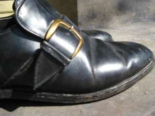   Leather Monkstrap Shoes with Buckle US Size 7.5 D 50s or 60s  