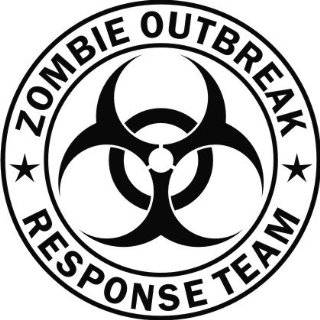  Zombie Outbreak Response Team Black Die Cut Vinyl Decal 