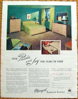 1946 Mengel Permanized Bedroom Furniture Print Ad  