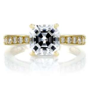   DeGeneves Engagement Ring   Gold, Asscher Cut CZ Emitations Jewelry