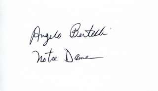 ANGELO BERTELLI Notre Dame 1943 Heisman Autograph  