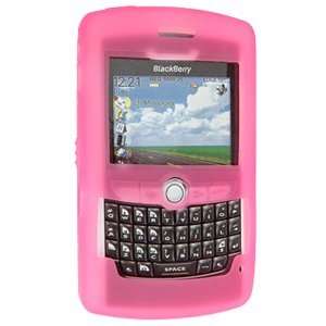  Silicone Skin Case for Blackberry 8820 (Hot Pink) Cell 
