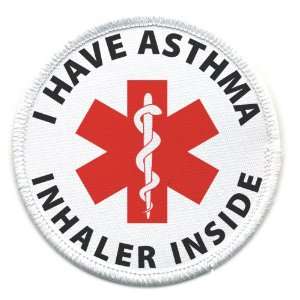 ASTHMA INHALER INSIDE Medical Alert Symbol 3 inch Sew on Patch