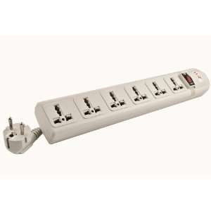  Universal Power Strip 6 Outlet 220V/240V and 3250 Watts with Window 