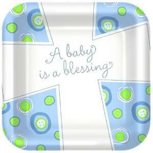  Lets Party By Hallmark Blessed Baby Boy Square Dessert 