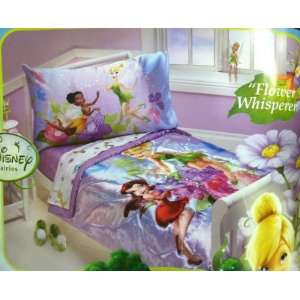  Tinkerbell FLOWER WHISPERER Satin Quilted Comforter 4 Piece Toddler 