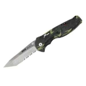  SOG Knives 00598 Camo Flash II Assisted Opening Part Serrated Tanto 