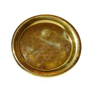  Handmade Antique/Decorative Brass Hand Engraved Round Tray 