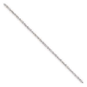  14K White Gold 1.3mm Polished Baby Rope Chain 20 Jewelry