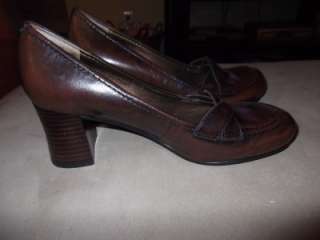 Womens Nine West Harlino Brown Leather Heels Shoes Pumps Size 6 