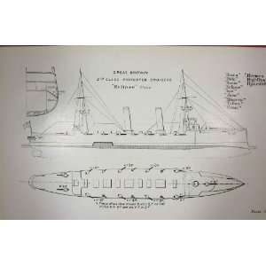   NAVY SHIP 1899 BRITISH DREADNOUGHT INFLEXIBLE ECLIPSE
