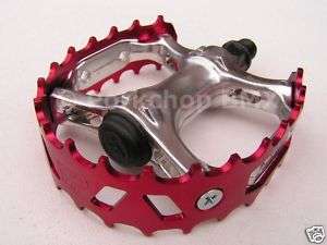 VP 747 Bear cage trap BMX alloy pedals 9/16   RED ANO  