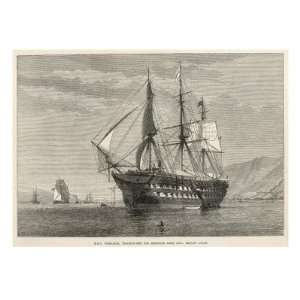 Engraving of H.M.S Gibralter, a Training Ship for Destitute Irish Boys 