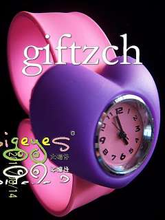 Purple Heart Silicone Children New Year Slap Wristwatch  