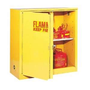 Flammable Storage Cabinet, Self Closing Doors, 30 Gallon 