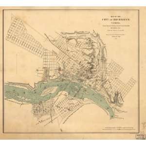 Civil War Map Map of the city of Richmond, Virginia From a 