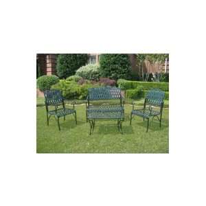  Lauren & Co 4 Piece Diamond Lattice Settee Group