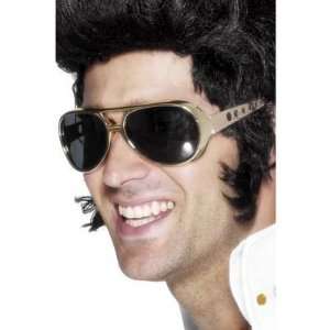  Smiffys New MenS Attractive Elvis Shades Gold Frame 
