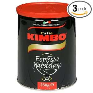 Lettieri Kimbo Napoliatano Ground Coffee, 8.8 Ounce Cans (Pack of 3 