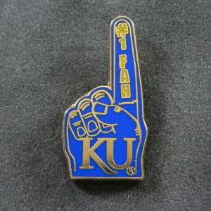 NCAA Kansas Jayhawks Logo #1 Fan Foam Finger Hand Pin  