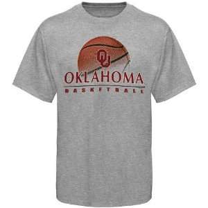  NCAA Oklahoma Sooners Ash Basketball Graphic T shirt 